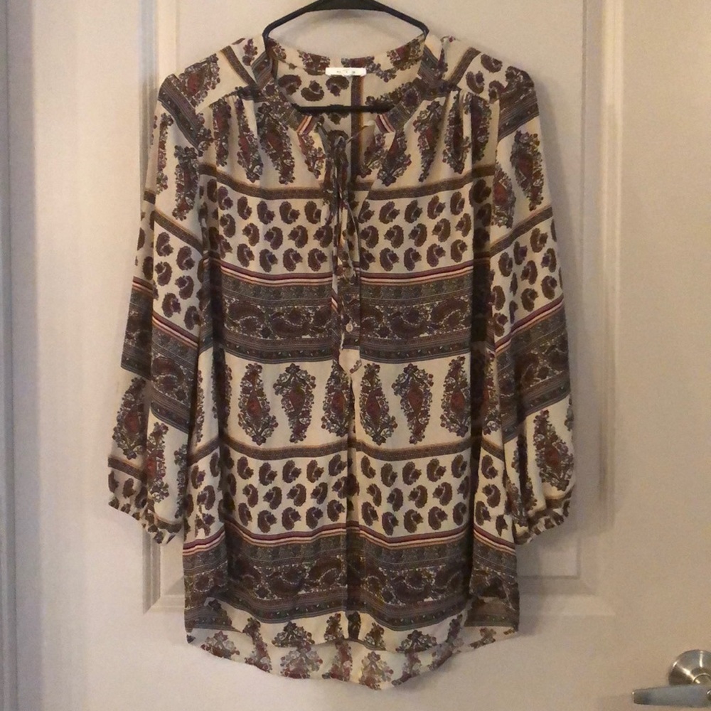 Pleione Earth Tone Blouse